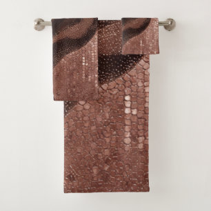 Modern Gold Abstract Pattern With Sparkle ✨ Bath Towel Set