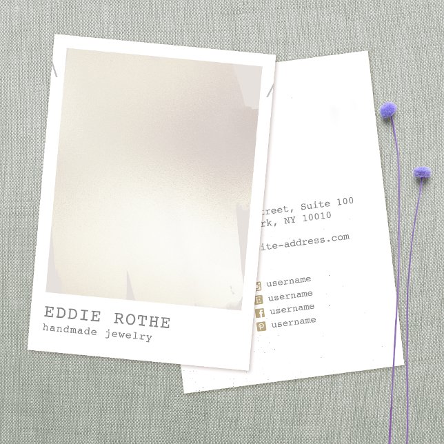 Modern Gold Abstract Watercolor Necklace Display   Business Card (Creator Uploaded)