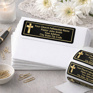 Modern Gold and Black Church Pastor Business