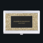 Modern Gold and black stylish elegant professional Business Card Holder<br><div class="desc">Modern gold and black glitter,  elegant professional business card holder.
You can easilly add your own name and job.</div>