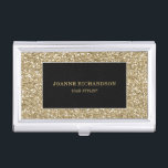 Modern Gold and black stylish elegant professional Business Card Holder<br><div class="desc">Modern gold and black glitter,  elegant professional business card holder.
You can easilly add your own name and job.</div>