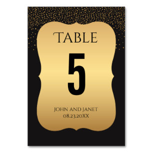 Modern Gold and Black Table Numbers