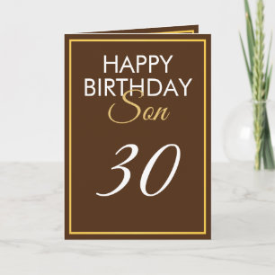Modern Gold and Brown Son 30th Birthday Card