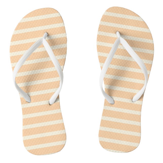 Modern Gold and Cream Striped Jandals (Footbed)