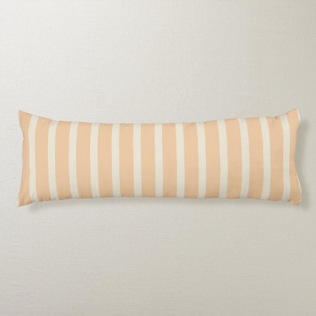 Modern Gold and Cream Striped Pattern Body Cushion (Front)
