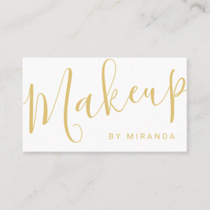 Modern Gold and White Makeup Artist Appointment Card