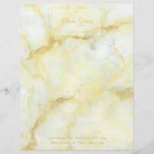 Modern Gold and White Marble Letterhead