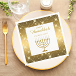 Modern Gold and White Menorah Jewish Hanukkah Napkin<br><div class="desc">Modern Gold and White Menorah Jewish Hanukkah Napkins</div>