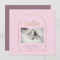 modern gold arch foil hello baby girl birth