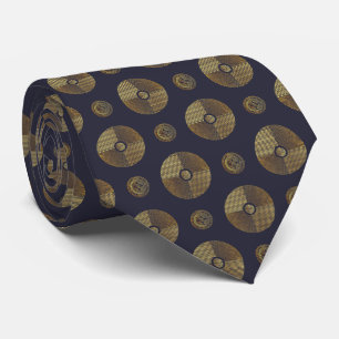 Modern Gold Art Deco Circles Tie