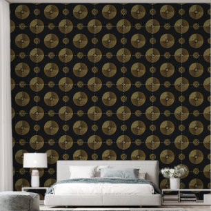 Modern Gold Art Deco Circles Wallpaper