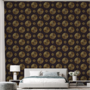 Modern Gold Art Deco Circles Wallpaper