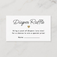 Modern Gold Baby Shower Diaper Raffle Ticket