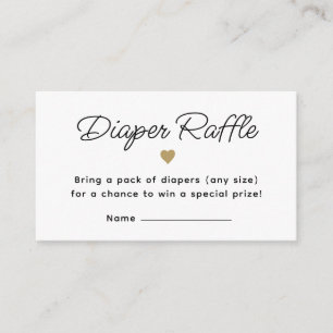 Modern Gold Baby Shower Diaper Raffle Ticket Enclosure Card