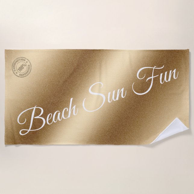 Modern Gold Beach Towel (Front)