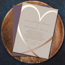 Modern Gold & Beige Heart Wedding