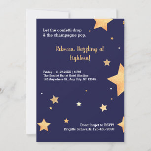 Modern gold birthday invitation