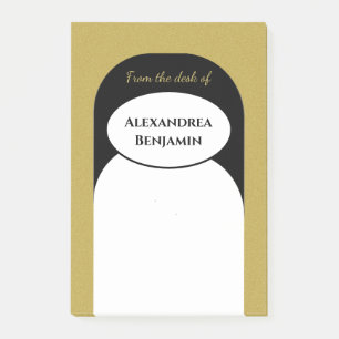 Modern Gold Black Elegant Professional Personalise Post-it Notes