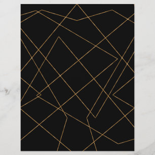 Modern Gold & Black Geometric Strokes Design Custom Letterhead
