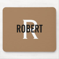 Modern gold black monogram name men's