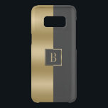 Modern Gold & Black Stripe Geometric Design Uncommon Samsung Galaxy S8 Case<br><div class="desc">Modern gold and black geometric stripes simple minimalistic design with custom monogram.
Full name monogram or one letter can be requested. There is samples for both.</div>