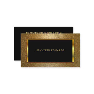 Modern Gold black stylish chic professional Business Card
