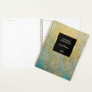 Modern gold black turquoise professional business planner