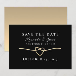 Modern Gold Black Wedding Save the Date