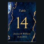 Modern Gold Blue Marble Agate Wedding Table Number<br><div class="desc">Create your own Table Number Card with this "Modern Gold Blue Marble Agate Wedding Table Number " template to match your wedding colours and style. For further customisation, please click the "customise further" link and use our design tool to modify this template. If you need help or matching items, please...</div>