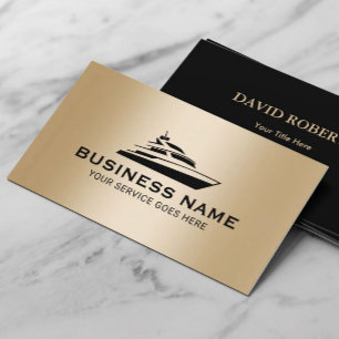 Modern Gold Boat Rental Repair Maintenance Service Business Card