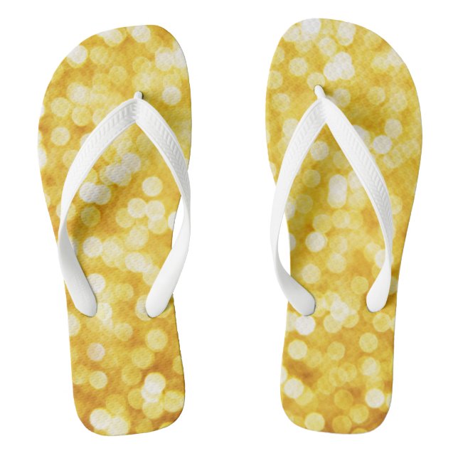 Modern Gold Bokeh Flip Flops (Footbed)