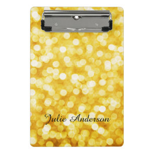 Modern Gold Bokeh Mini Clipboard