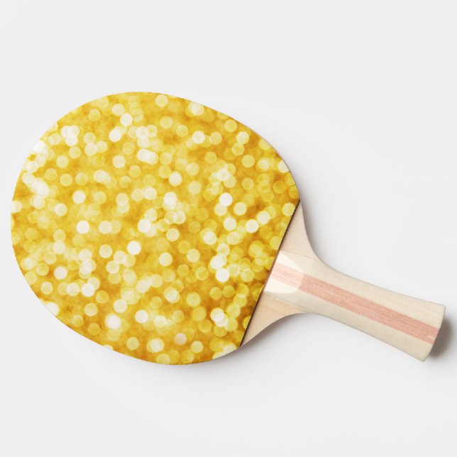 Modern Gold Bokeh Ping Pong Paddle (Side)