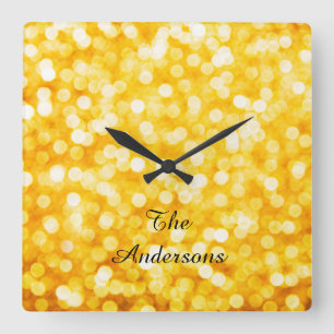 Modern Gold Bokeh Wall Clock
