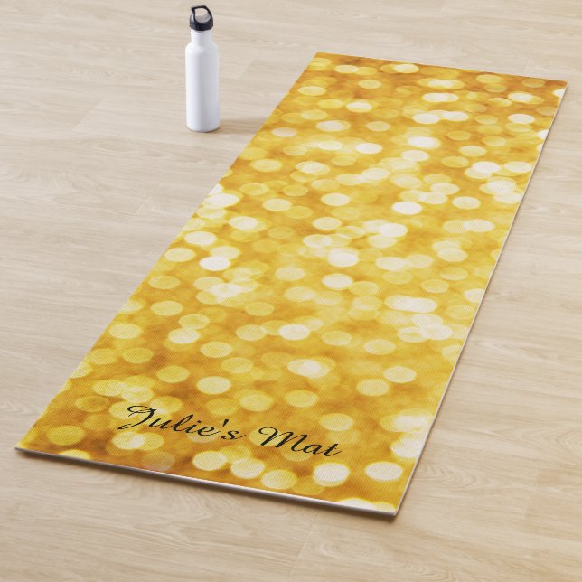 Modern Gold Bokeh Yoga Mat (In Situ)