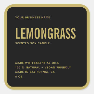 Modern gold border candle label