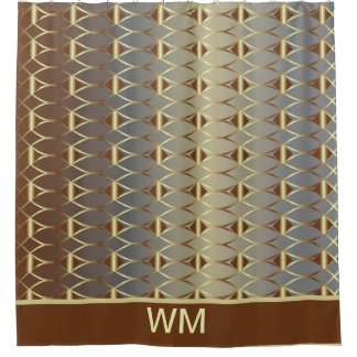 Modern Gold Brown And Grey classy Shower Curtain