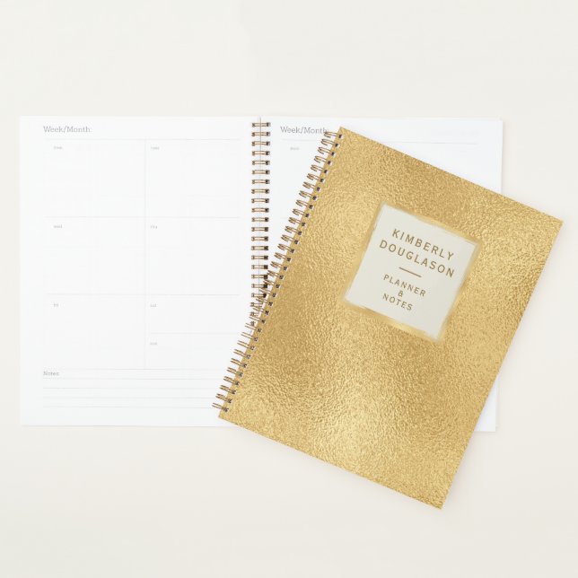 Modern Gold Brush Framed Planner (Display)