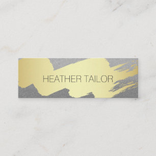 Modern Gold Brushed Silver Glamour Mini Business Card