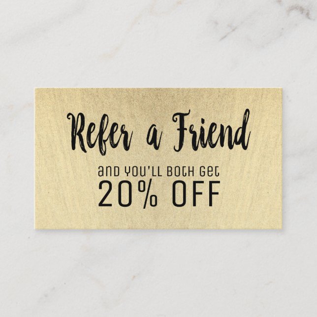 Modern Gold Brushstrokes Referral Card (Front)