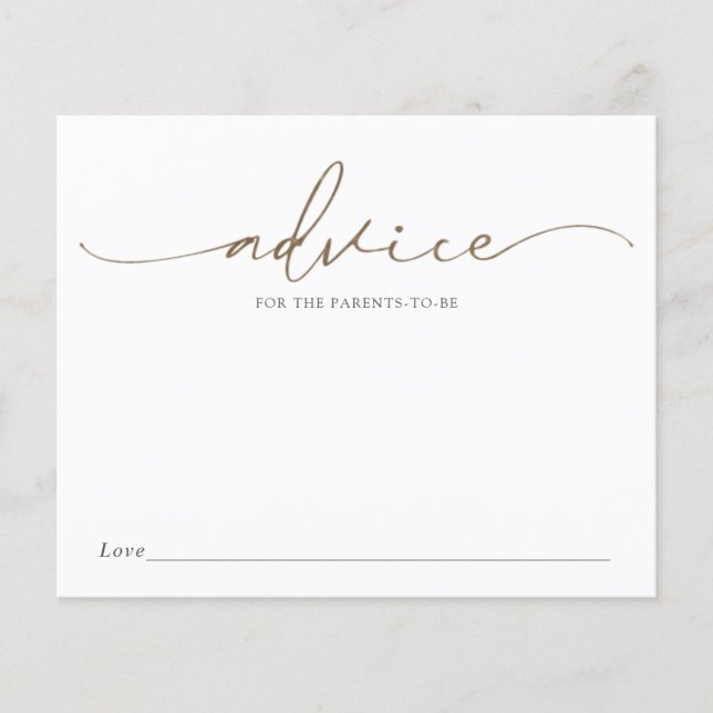 Modern Gold Calligraphy Advice for the Parents (Front)