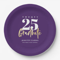 Modern Gold Calligraphy Purple Graduation