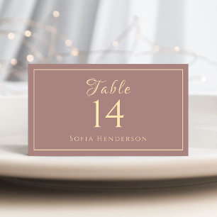 Modern Gold Calligraphy Wedding Reception Seating Place Card