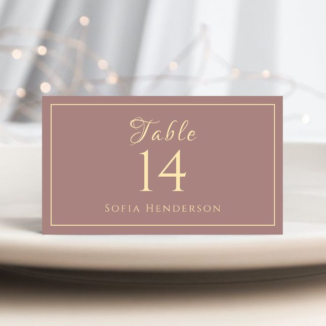 Modern Gold Calligraphy Wedding Reception Seating Place Card (Creator Uploaded)