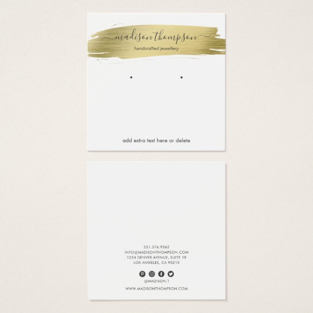 Modern Gold Chic Earring Display (Front & Back)