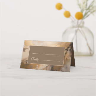Modern Gold Chocolate Artistic Watercolor Wedding Place Card