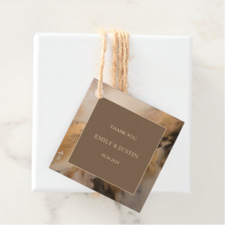 Modern Gold Chocolate Artistic Wedding Thank You Favour Tags