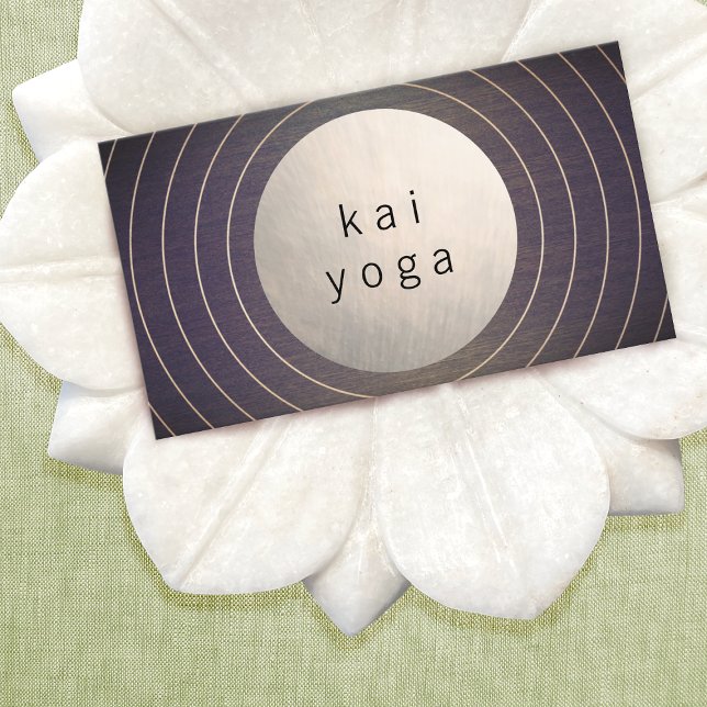 Modern Gold Circle Yoga Teacher & Energy Healer Business Card (Creator Uploaded)