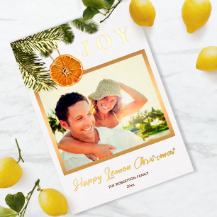 Modern Gold Citrus Christmas Fresh Lemon JOY Photo