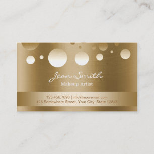 Modern Gold Confetti Dots Makeup Artist Business Card